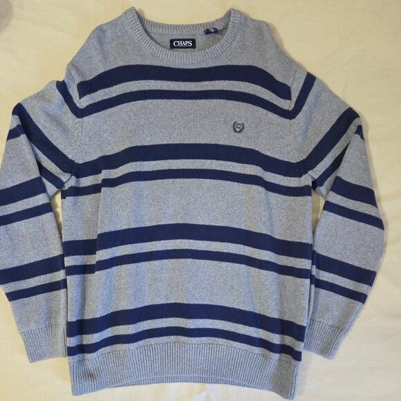 Chaps grey and navy blue Sweater mens size XL - Picture 5 of 10